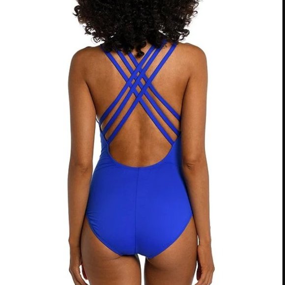 LA BLANCA "Sapphire" Strappy-Back Tummy-Control Swimsuit NEW W… - Picture 5 of 14